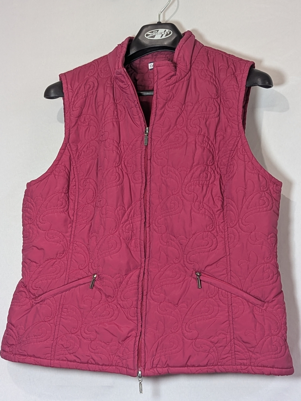 Craft & Barrow XL Quilted Paisley Vest – Burgundy Pink – Full Zip